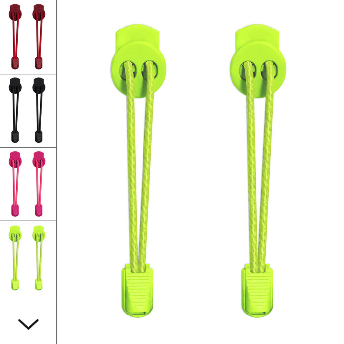 Elastische, neon-gelbe Schnürsenkel mit Verschluss