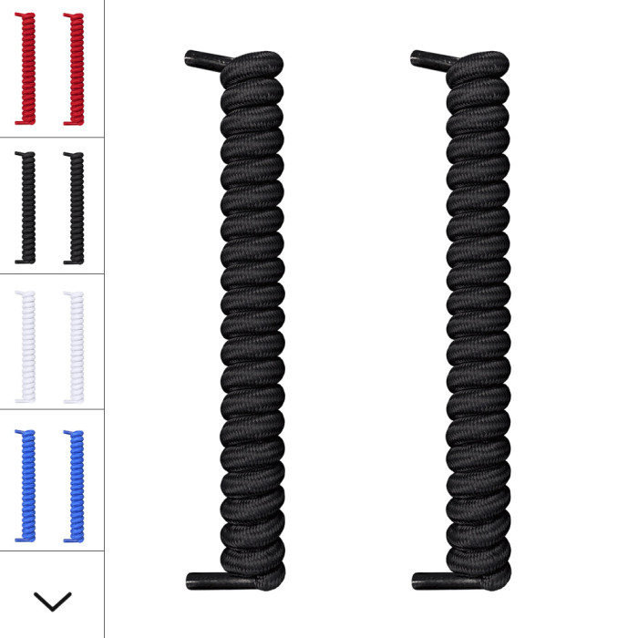 Schwarze, spiralförmige Schnürsenkel