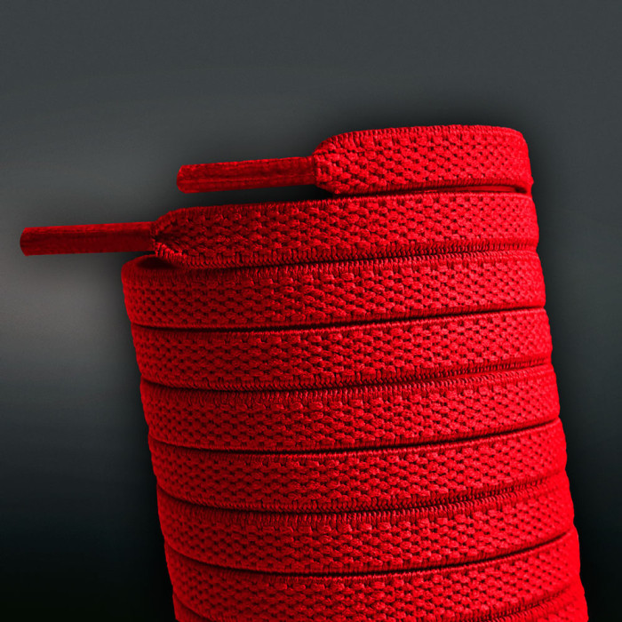 Elastische, flache, rote Schnürsenkel (No-Tie)
